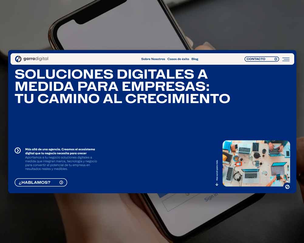 Dise&ntilde;o web profesional para garradigital realizado por Alejandro Schintu
