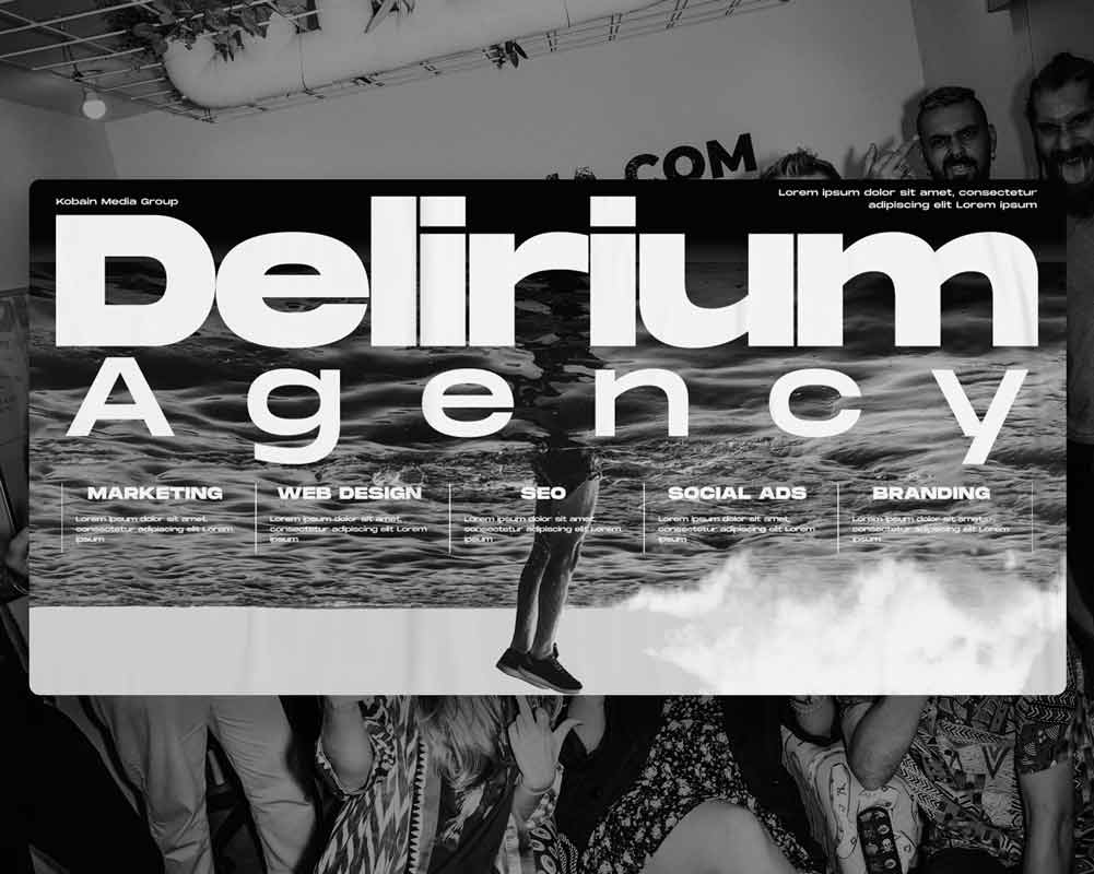 Desarrollo web profesional para Delirium agency realizado por Alejandro Schintu